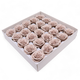 25x Mydlové Kvety pre Šikovné Ruky - Veľké (7-vrstvové) Vintage Ruža - Piesková