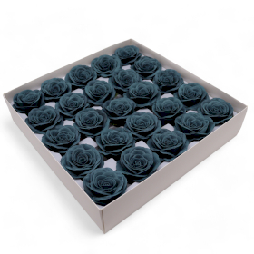 25x Mydlové Kvety pre Šikovné Ruky - Veľké (7-vrstvové) Vintage Ruža - Modrozelená