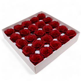25x Mydlové Kvety pre Šikovné Ruky - Veľké (7-vrstvové) Vintage Ruža - Červená
